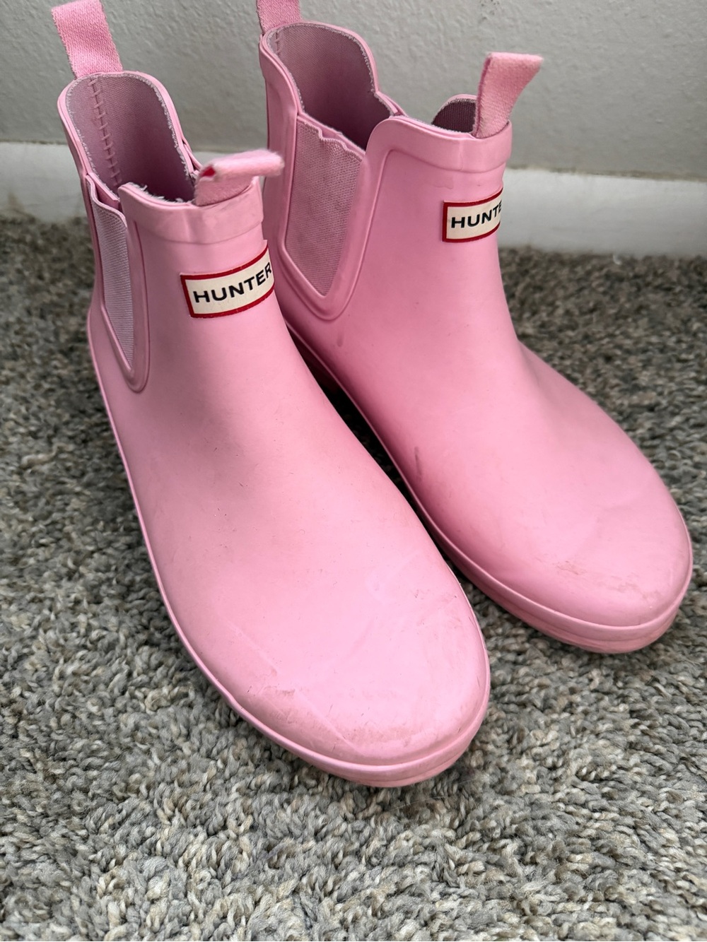 Hunter Original Chelsea Pink Rubber Ankle Rain Boots Kids UK 4 EU 37